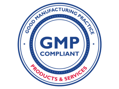 GMP compliant products & services stamp