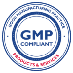 GMP compliant products & services stamp